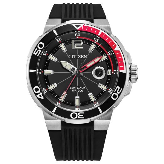 Citizen Men's Eco-Drive Sport Luxury Endeavor 3-Hand Date Stainless Steel Watch, Luminous, 47mm