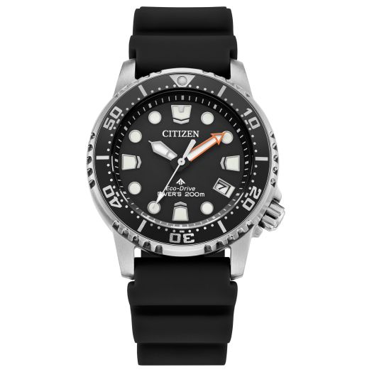 Citizen Eco Drive Promaster Dive Black Dial and Black Polyurethane Strap Watch 36.5mm - EO2020-08E