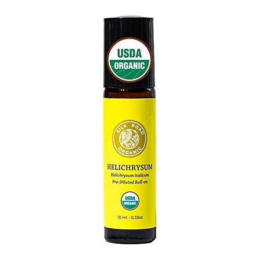 Organic Helichrysum Italicum Essential Oil & Jojoba Roll On, 100% Pure USDA Certified, Skin Care, Anti-Aging, 10 ml