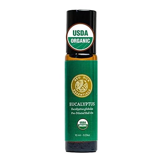 Organic Eucalyptus Essential Oil Roll On, 100% Pure USDA Certified - Respiratory Health, Sinus Congestion, Muscle Pain - 10 ml