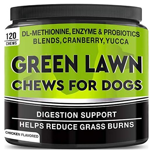 GOODGROWLIES Grass Restore Treats - Dog Urine Neutralizer for Lawn - Natural Grass Treatment for Dog Urine - Dog Pee Lawn Repair - Grass Burn Spot Chews - DL-Methionine - Healthy Bladder - 120 Ct