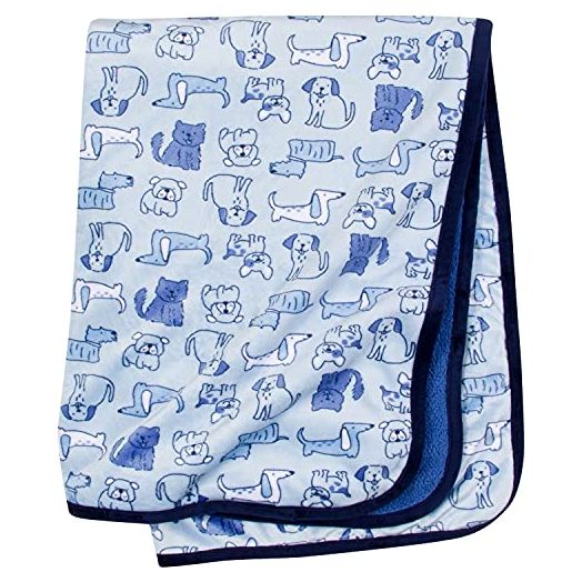 Gerber Baby Boys Girls and Neutral Newborn Infant Baby Toddler Nursery Soft Plush Blanket, Dogs Blue, 30" x 40"