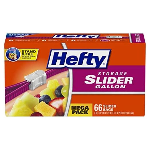Hefty Slider Storage Bags, Gallon Size, 66 Count