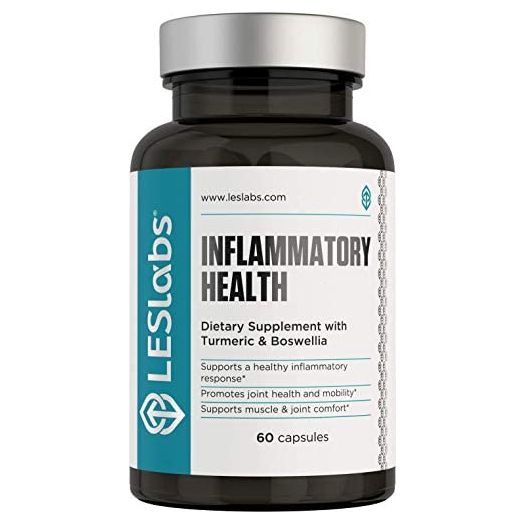LES Labs Inflammatory Health – Joint Support, Muscle Function & Relaxation, Mobility, Healthy Inflammation Response – Turmeric, Boswellia, Quercetin, Ginger & CoQ10 – 60 Capsules