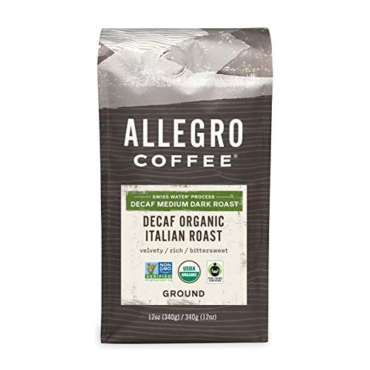 Allegro Coffee Decaf Organic Italian Roast Ground Coffee, 12 oz