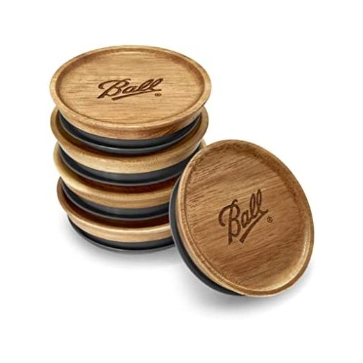 Ball Jar Wooden Storage Lids, regular, Brown