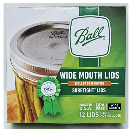 Ball Jars Wide Mouth Lids, 72 Count (Pack of 6)
