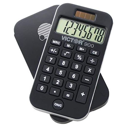 Victor 900 Handheld Calculator, Black, 0.3" x 2.5" x 4.3"