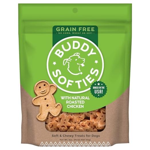 Buddy Biscuit Softies 5 oz Pouch, Soft & Chewy, Natural Roasted Chicken Flavor Dog Treats, Oven Baked in the USA