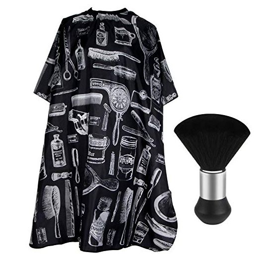 FEBSNOW Professional Hair Cutting Cape with Neck Duster Brush, Salon Barber Cape, Hair Cutting Accessories (Floral Print)