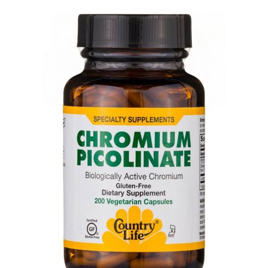 Country Life Chromium Picolinate - 200 Vegetarian Capsules