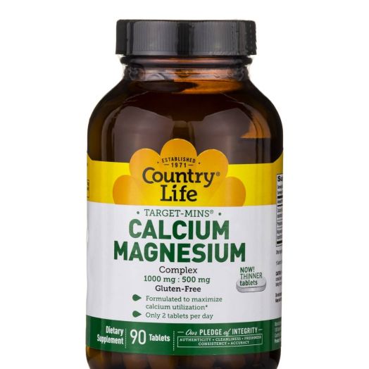 Country Life Target-Mins Calcium-Magnesium 1000 mg/500 mg - 90 Tablets