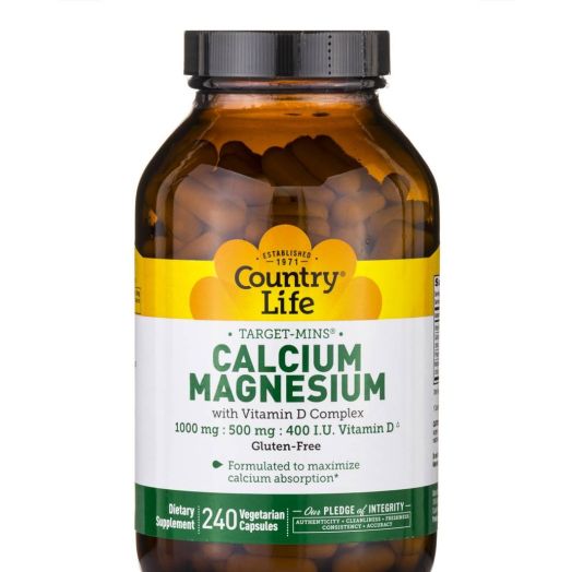Country Life Target-Mins Calcium-Magnesium with Vitamin D - 240 Vegetarian Capsules