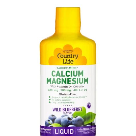 Country Life Liquid Calcium Magnesium - Wild Blueberry Flavor - 32 fl. oz (1 Qt / 944 ml)