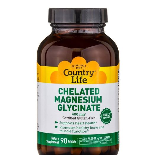 Country Life Chelated Magnesium Glycinate - 90 Tablets
