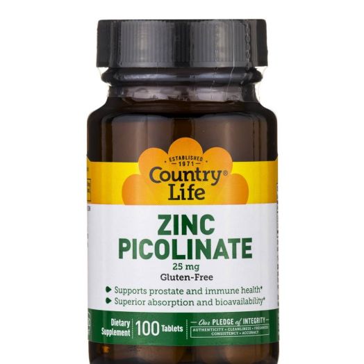 Country Life Zinc Picolinate 25 mg - 100 Tablets