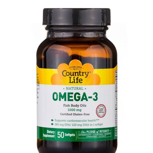 Country Life Omega-3 1000 mg Fish Oil - 50 Softgels