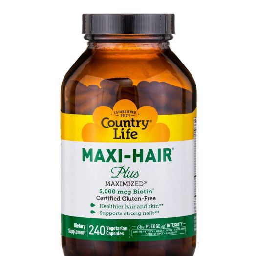 Country Life Maxi-Hair Plus Biotin - 240 Vegetarian Capsules