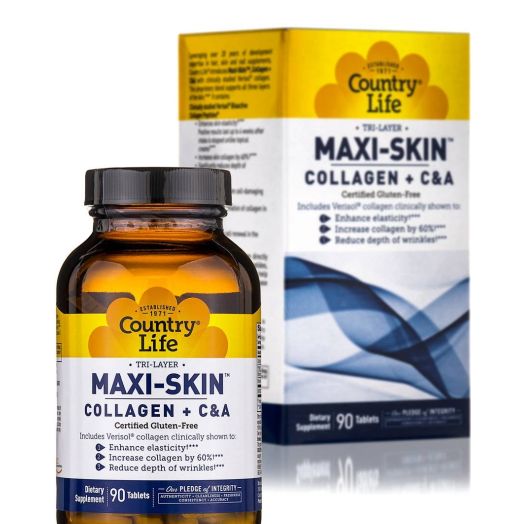 Country Life Maxi-Skin Collagen + Vitamins C & A - 90 Tablets