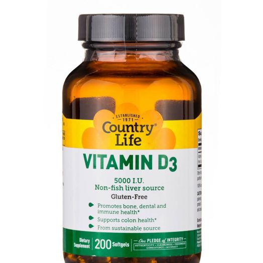 Country Life Vitamin D3 5000 IU - 200 Softgels