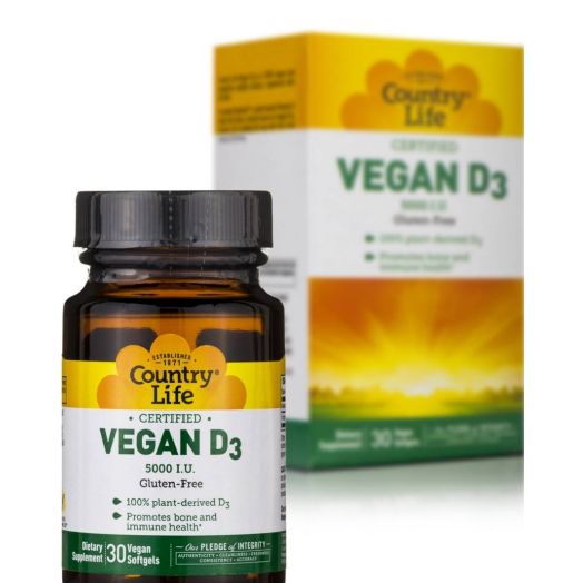 Country Life Vegan D3 - 30 Vegetarian Softgels