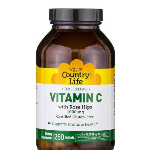 Country Life Vitamin C 1000 mg with Rose Hips TR - 250 Tablets