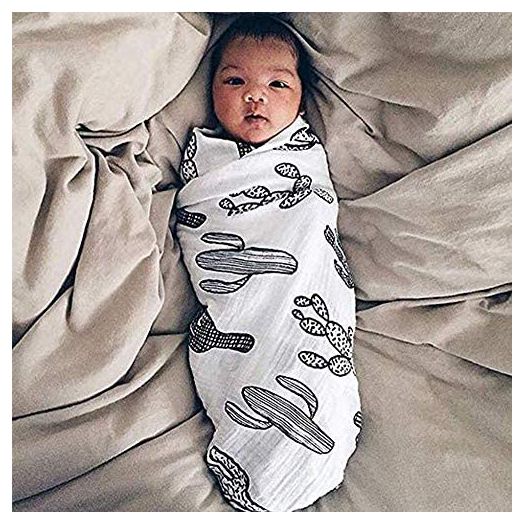 SANNIX Cactus Muslin Swaddle Blankets Cotton Baby Swaddle Wrap Floral Print Burping Cloth & Stroller Cover Baby Blanket