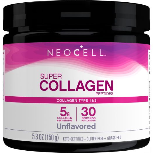NeoCell Super Collagen Peptides, Grass-Fed Collagen Types 1 and 3, Unflavored, 5.3 Ounces