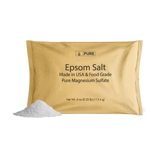 Pure Original Ingredients Epsom Salt (4 oz) Pure Magnesium Sulfate, Food Grade, Soaking Solution