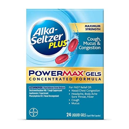 Alka-Seltzer Plus Maximum Strength Cough, Mucus & Congestion Powermax Liquid Gels, 24 Count