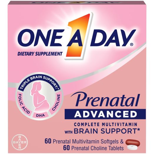 One A Day Advanced Prenatal Multivitamin with Choline, 60+60 Count