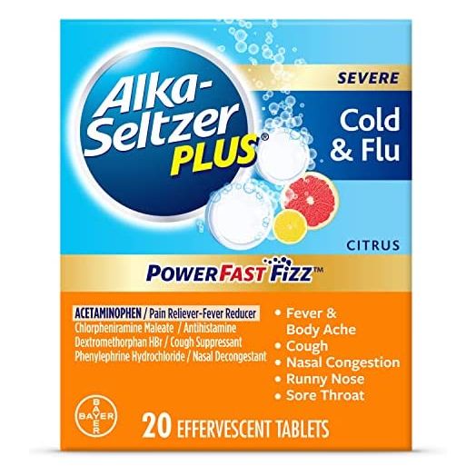 Alka-Seltzer Plus Severe Non-Drowsy Cold & Flu PowerFast Fizz Citrus Effervescent Tablets 20ct