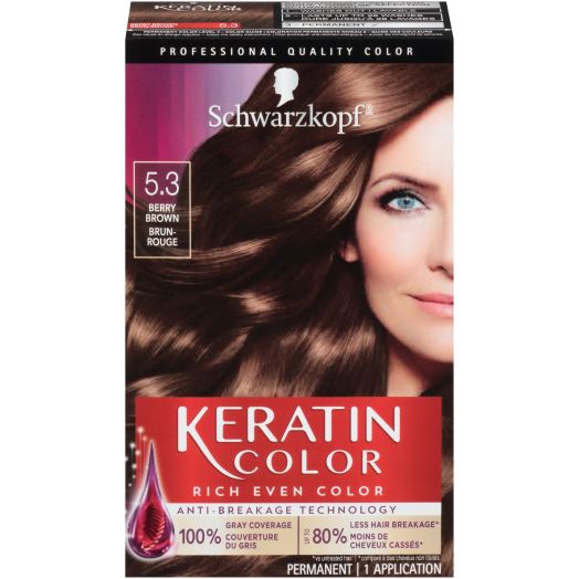 Schwarzkopf Keratin Color Permanent Hair Color Cream, 5.3 Berry Brown