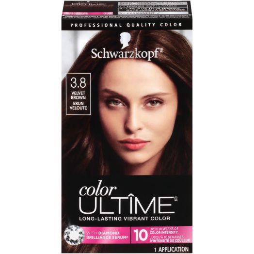 Schwarzkopf Ultime Permanent Hair Color Cream, 3.8 Velvet Brown