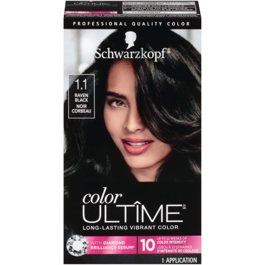 Schwarzkopf Ultime Permanent Hair Color Cream, 1.1 Raven Black