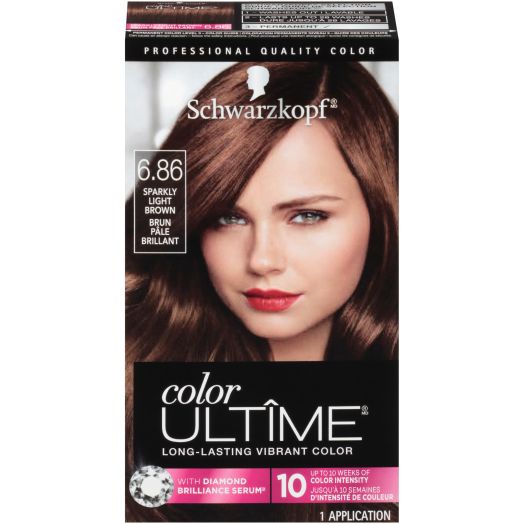 Schwarzkopf Ultime Metallics Permanent Hair Color Cream, 6.86 Sparkly Light Brown