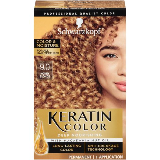 Schwarzkopf Keratin Moisture Permanent Hair Color Cream, 9.0 Honey Blonde