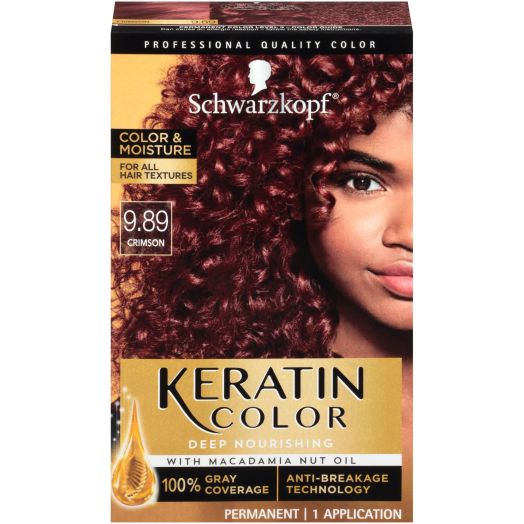 Schwarzkopf Keratin Moisture Permanent Hair Color Cream, 9.89 Crimson