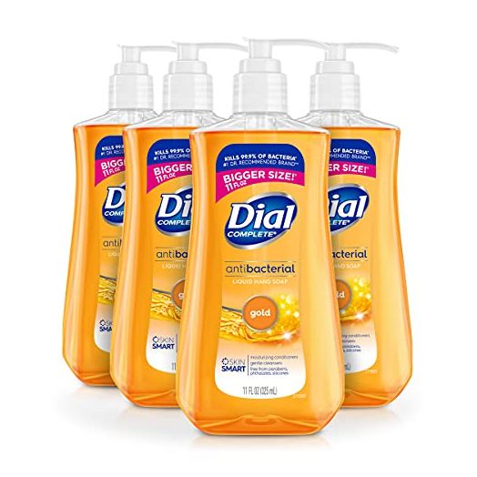 Dial Antibacterial liquid hand soap, gold, 11 ounce (Pack of 4), 4 Count