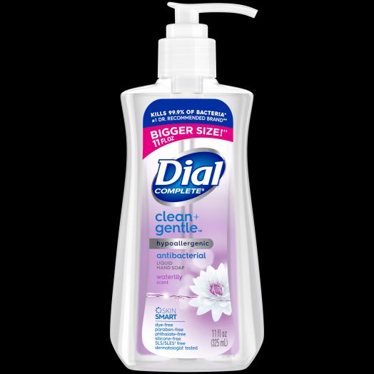 Dial Complete Clean + Gentle Antibacterial Liquid Hand Soap, Waterlily, 11 fl oz