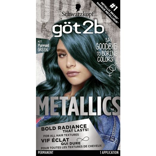 Got2b Metallics Permanent Hair Color, M77 Mermaid Green