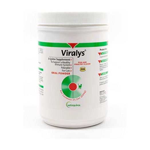 Vetoquinol Viralys L-Lysine Supplement for Cats - Cats & Kittens of All Ages - Immune Health - Sneezing, Runny Nose, Squinting, Watery Eyes - Flavored Lysine Powder | Vétoquinol