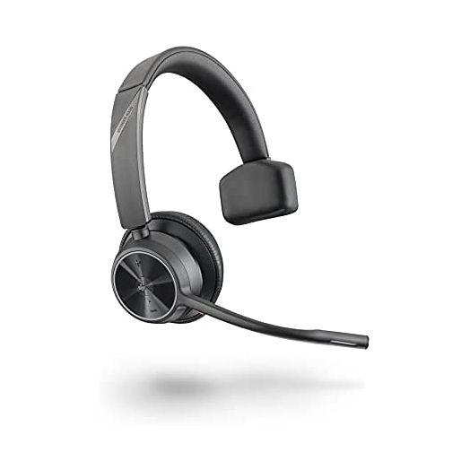 Poly (Plantronics + Polycom) Voyager 4310 UC Wireless Headset (Plantronics)-Single-Ear Headset w/Mic-Connect to PC/Mac via USB-A Bluetooth Adapter,Cell Phone via Bluetooth,Black,218470-02