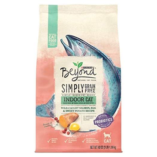 Purina Beyond Grain Free, Natural Dry Cat Food, Simply Indoor Salmon, Egg & Sweet Potato Recipe - 3 lb. Bag