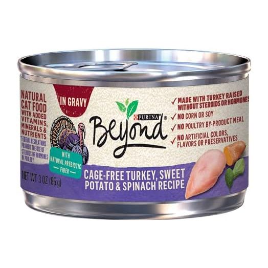 Purina Beyond Natural Wet Cat Food in Gravy, Cage Free Turkey Recipe - (12) 3 oz. Cans