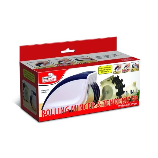 Handy Gourmet JB6763 Rolling Mincer & Tenderizer, White And Black