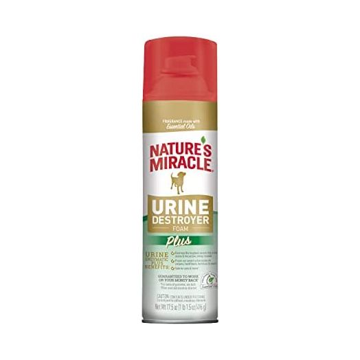 Nature's Miracle Urine Destroyer Plus for Dogs, 17.5 Ounces, Foaming Aerosol for Tough Urine Messes