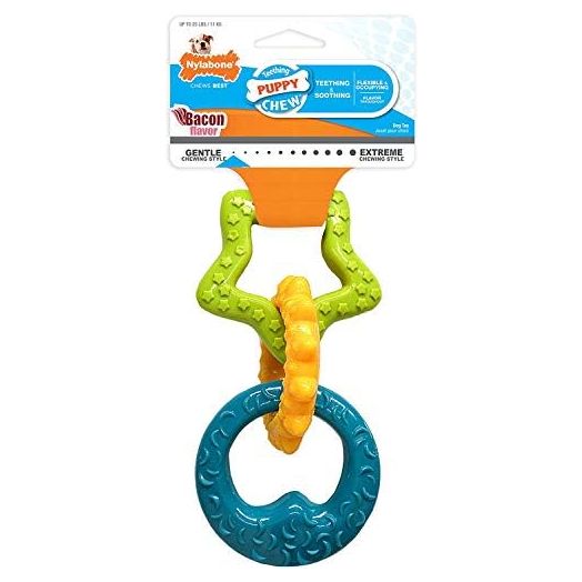 (3 Pack) Nylabone Just For Puppies Triple Teething Ring Chew Toy