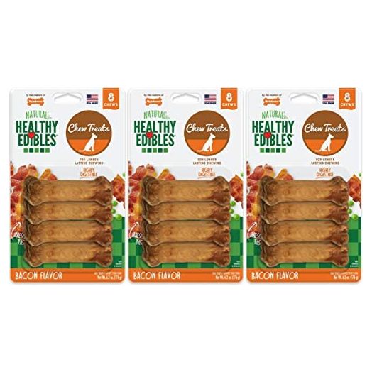 Nylabone Healthy Edibles Wholesome Dog Chews - Bacon Flavor (3 Pack)