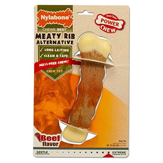 Nylabone Dura Chew Marrow Bone Alternative Dog Chew Toy Marrow Beef Large/Giant (1 Count)
